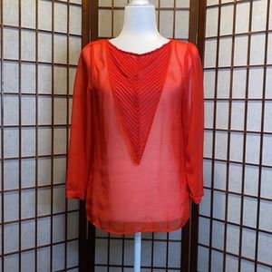 Kimchi Blue Red Sheer Top